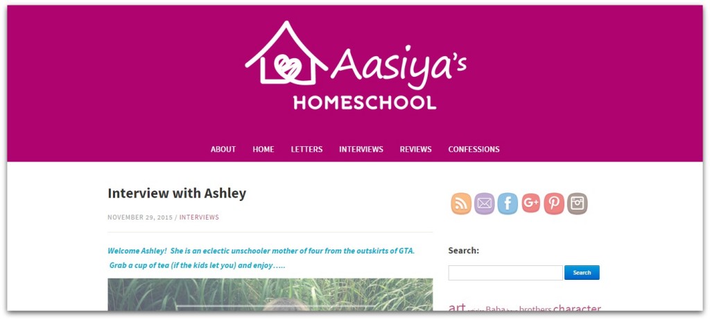 aasiya's homeschooling